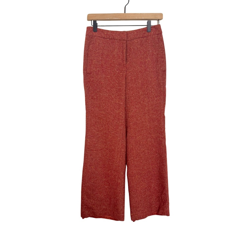 Vintage Body By Victoria Y2K Burnt Orange Tweed Wide‎ Leg Career Pants Size 4